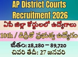 AP District Courts Recruitment 2026, 44 DLSA Data Operator, Record Asst