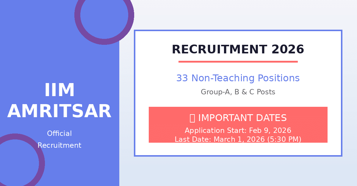 IIM Amritsar Recruitment 2026