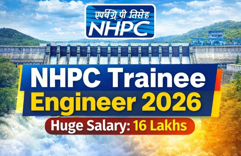 NHPC Trainee Engineer 2026 72 Engineers Through GATE – Salary ₹16 Lakh, Apply Right Now NHPC Trainee Engineer 2026 72 Engineers Through GATE – Salary ₹16 Lakh, Apply Right Now