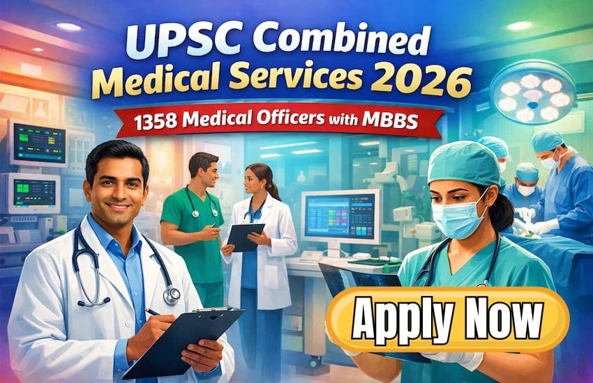 UPSC CMS 2026 Notification [Out] Apply Online for 1,358 Medical Officer Posts Right Now