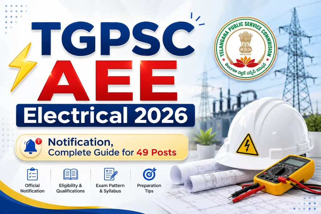 TGPSC AEE Electrical 2026 Notification, Complete Guide for 49 Posts
TGPSC AEE Electrical 2026 Notification, Complete Guide for 49 Posts