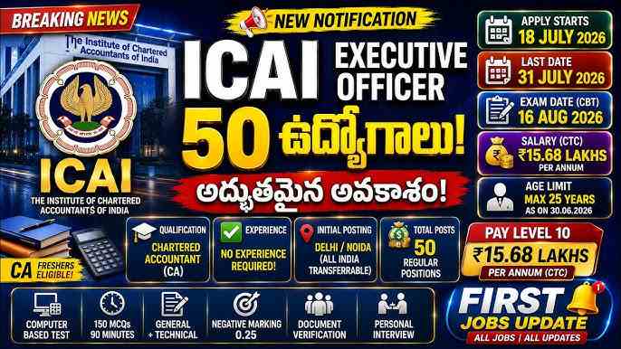 ICAI Executive Officer Recruitment 2026 ICAI Executive Officer Recruitment 2026