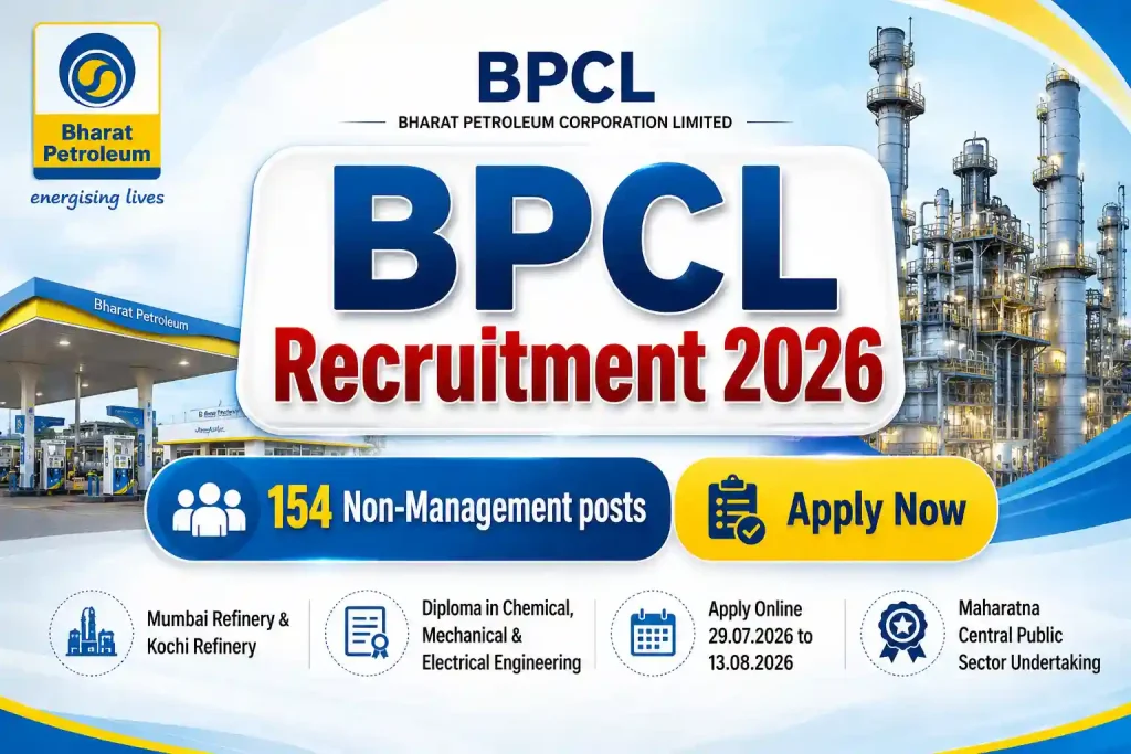 BPCL Recruitment 2026 Apply for 154 Process Technician, Operator & Tech Non-Management Posts