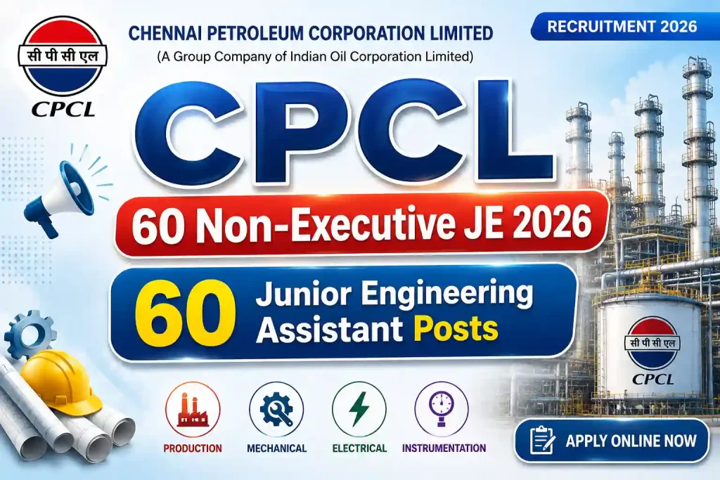 CPCL 60 Non-Executive JE 2026 Apply Online for 60 Junior Engineering Assistants Recruitment CPCL 60 Non-Executive JE 2026 Apply Online for 60 Junior Engineering Assistants Recruitment