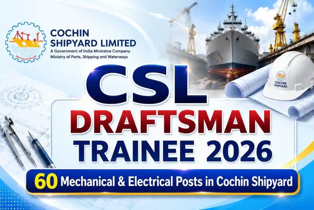 CSL Draftsman Trainee 2026: Apply Online for 60 Mechanical & Electrical Posts CSL Draftsman Trainee 2026: Apply Online for 60 Mechanical & Electrical Posts