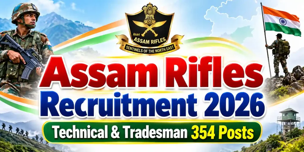 Assam Rifles Recruitment 2026: Technical & Tradesman 354 Posts Assam Rifles Recruitment 2026: Technical & Tradesman 354 Posts