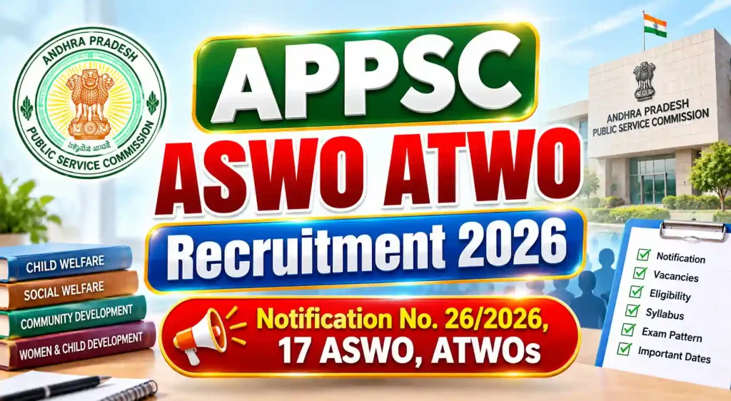 APPSC ASWO ATWO Recruitment 2026: Notification No. 26/2026, 17 ASWO, ATWOs APPSC ASWO ATWO Recruitment 2026: Notification No. 26/2026, 17 ASWO, ATWOs