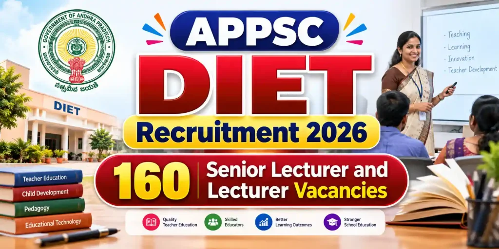 APPSC DIET Recruitment 2026 - 160 Senior Lecturer and Lecturer Vacancies APPSC DIET Recruitment 2026 - 160 Senior Lecturer and Lecturer Vacancies